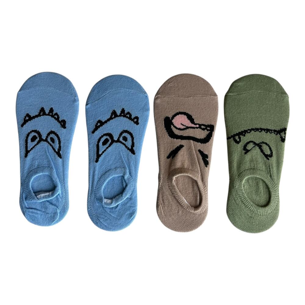 Women’s Cute Cartoon No-Show Socks (Set of 4)